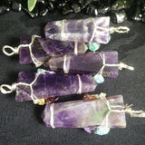 Chevron Amethyst Tree of Life Wire Wrapped Pendant