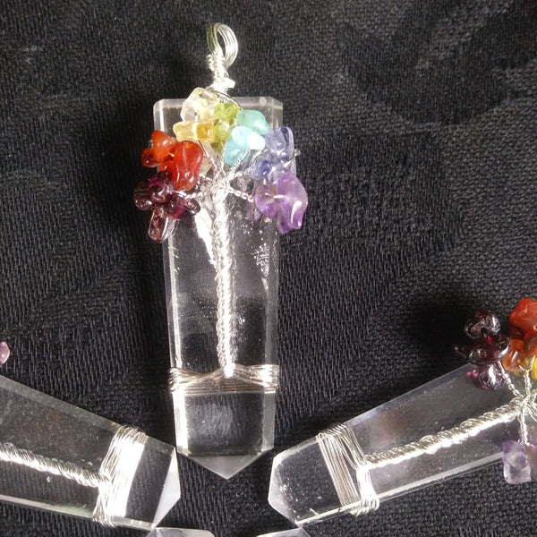 Quartz Chakra Tree Pendant