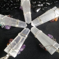 Selenite Chakra Tree Pendant