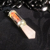 Rose Quartz & Carnelian Vial Pendant