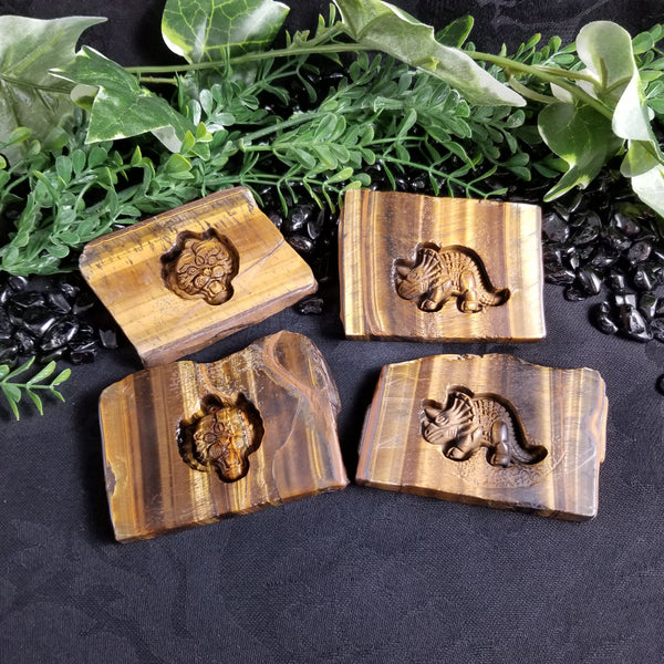 Tiger's Eye Slab Carvings (various)