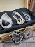 Oco Geode with Amethyst Drop Pendant