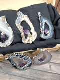 Oco Geode with Amethyst Drop Pendant