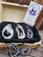 Oco Geode with Amethyst Drop Pendant