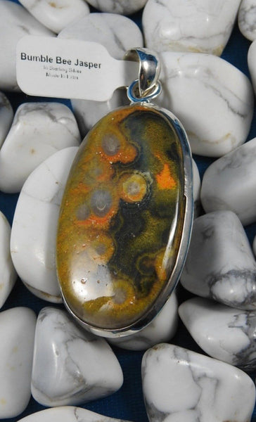 Bumblebee Jasper Sterling Silver Pendant