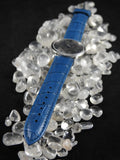 Meteorite & White Sapphire Watch with Blue strap