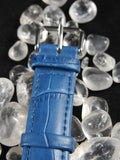 Meteorite & White Sapphire Watch with Blue strap