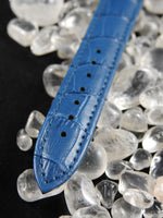 Meteorite & White Sapphire Watch with Blue strap