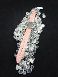 Meteorite & White Sapphire Watch with Pink strap