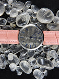 Meteorite & White Sapphire Watch with Pink strap