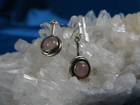 Rose Quartz in Sterling Silver Earrings (35)