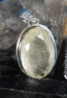 Rutilated Quartz in Sterling Silver Pendant (4659)