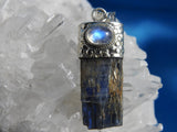 Natural Blue Kyanite and Moonstone Sterling Silver
