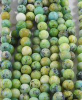 Enhanced "Chrysocolla" Jasper Matte Bead Strand