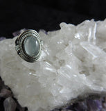 Aquamarine Sterling Silver Ring Size 8