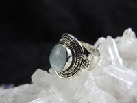 Aquamarine Sterling Silver Ring Size 8