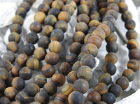Matte Tigers Eye Bead Strand