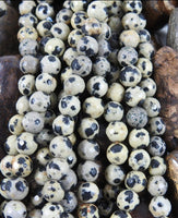 Faceted Dalmatian Jasper Bead Strand