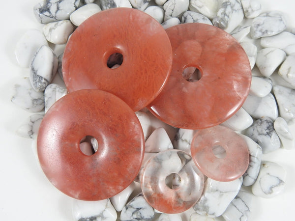 Cherry Quartz "Donut" Pendants