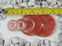 Cherry Quartz "Donut" Pendants