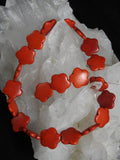 Red Flower Magnesite Bead Strand (Dyed)