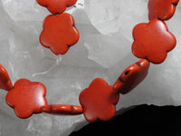 Red Flower Magnesite Bead Strand (Dyed)