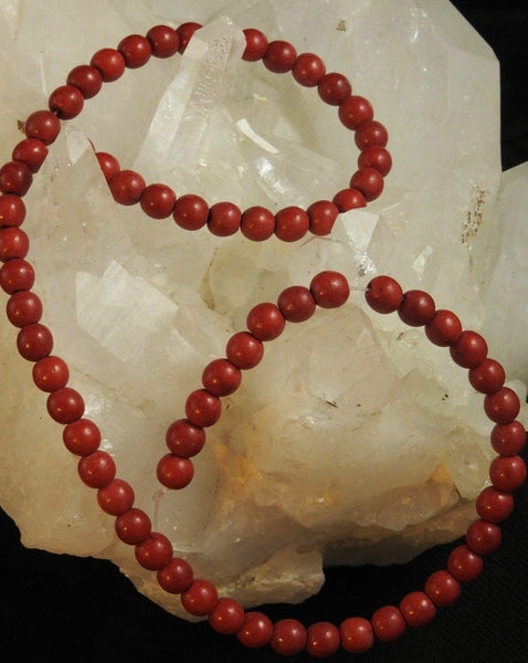 Red Magnesite Bead Strand (Dyed)