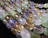 Prehnite, Amethyst, Rose Quartz, and Citrine bead strand