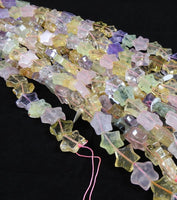 Prehnite, Citrine, Rose Quartz, & Amethyst Bead Strand