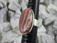 Rhodocrosite Sterling Silver Ring (Size 8)