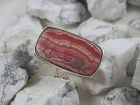 Rhodocrosite Sterling Silver Ring (Size 8.5)
