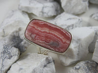 Rhodocrosite Sterling Silver Ring (Size 8.5)