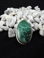 Chrysocolla pendant set in Sterling Silver