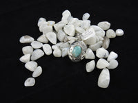Larimar pendant in Sterling Silver on Moonstone