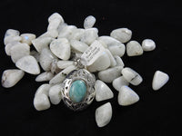 Larimar pendant in Sterling Silver on Moonstone