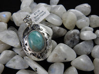 Larimar pendant in Sterling Silver on Moonstone