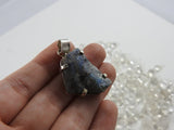 CLOSEOUT Raw Labradorite in Sterling Silver Pendant