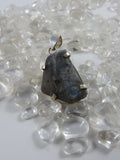 CLOSEOUT Raw Labradorite in Sterling Silver Pendant