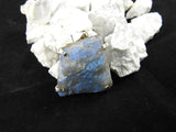 Raw Labradorite in Sterling Silver Pendant