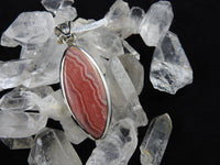 Rhodocrosite in Sterling Silver Pendant