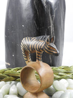 Wooden Carved Zebra Napkin Holders CLOSEOUT