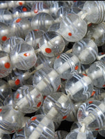 Clear and Red Glass beads