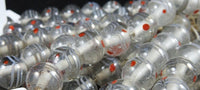 Clear and Red Glass beads