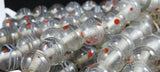 Clear and Red Glass beads