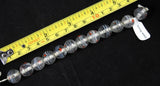 Clear and Red Glass beads measured