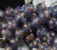 Bronze and Blue Glass Bead Strand CLOSEOUT
