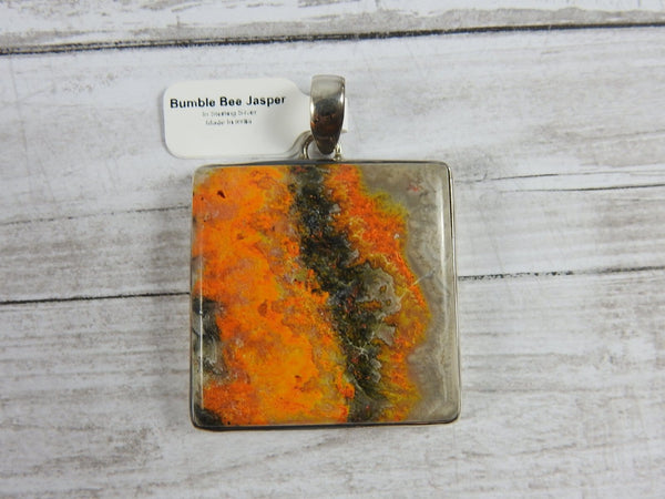 Bumblebee Jasper Sterling Silver Pendant