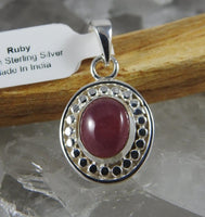 Ruby Pendant in Sterling Silver