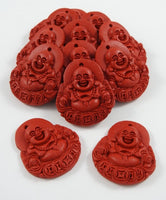 Imitation Cinnabar focal bead laughing buddha