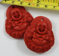 Imitation Cinnabar focal bead laughing buddha measured